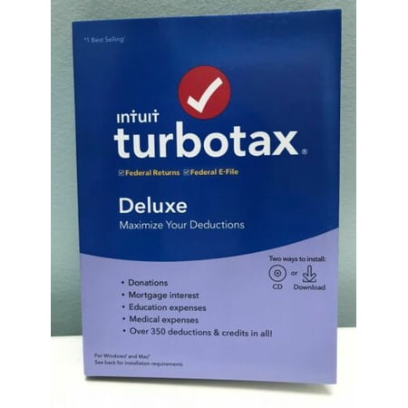 Intuit Turbotax Deluxe Federal Returns And Federal E File 2019 For