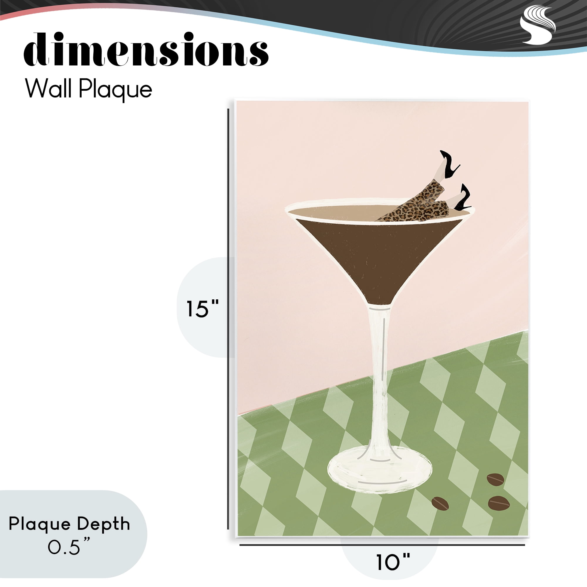 Stupell Industries Glam Martini Splash Wall Plaque Art, design by Emily Navas