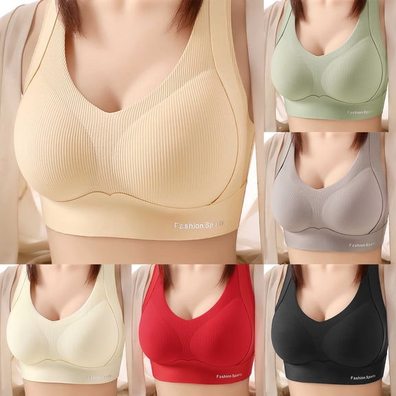 Antinious Women Plus Size Wireless Bras Push Up Sports Backless Breathable Everyday