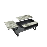 Grey Marble Coffee Table w/ storage 1388 ESF Modern Contemporary Made in Italy