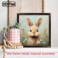 thumbnail image 6 of 1pc Americana Style Rabbit Wildflowers Wooden Sign, Vintage Farmhouse Bunny Wall Art, 8x8 Inch Decorative Signs & Plaques, Wooden Decor for Home, Office, Cafe - Wall Hanging, No Electricity Needed, 6 of 9