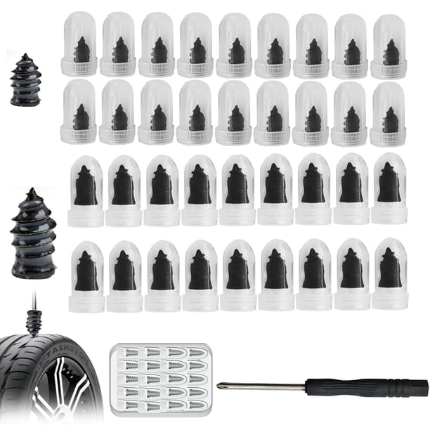 Kit de 40 Clavos de Goma para Reparación de Neumáticos para Auto y Motocicleta