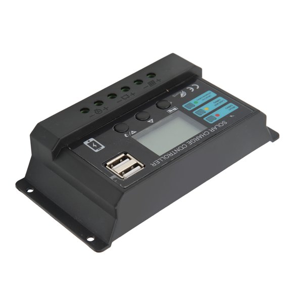 Écran LCD Contrôleur de Panneau Solaire Photovoltaïque Charge 12V 24V Noir Matériau ABS