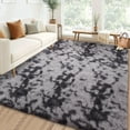 thumbnail image 3 of Fluffy Area Rug- Shag Area Rug for Living Room, Shaggy Large Indoor Thick Living Room Carpet with Non-Slip Backing, Soft Plush Carpet for Bedroom,9x12,Tie-dye Dark Grey, 3 of 10