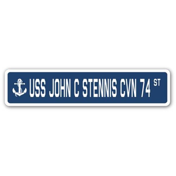 SignMission SSN-624-John C Stennis Cvn 74 6 x 24 in. A-16 Street Sign - USS John C Stennis CVN 74