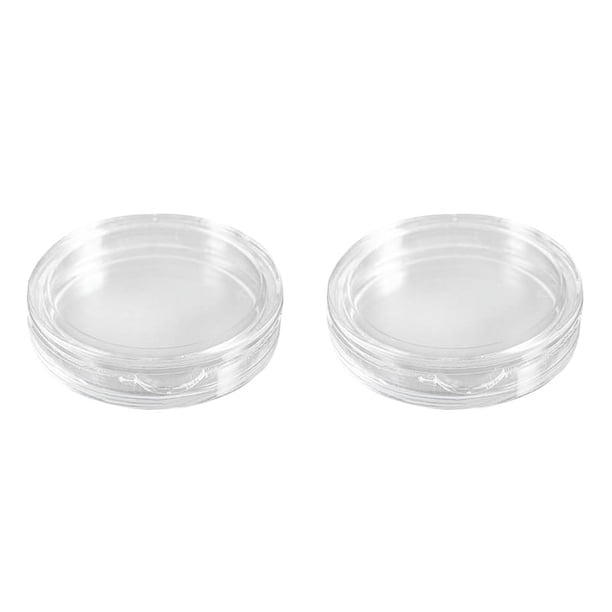 20 Pzs Caja de Monedas de Plastico Transparente Redonda Pequena 35mm