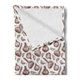 thumbnail image 2 of Kitchen Soft Flannel Fleece Throw Blanket, Retro Look Garlic Hand Drawn Food Illustration Plain Background, Cozy Plush for Indoor and Outdoor Use, 50" x 70", Eggshell Grey Pink, by Ambesonne, 2 of 5