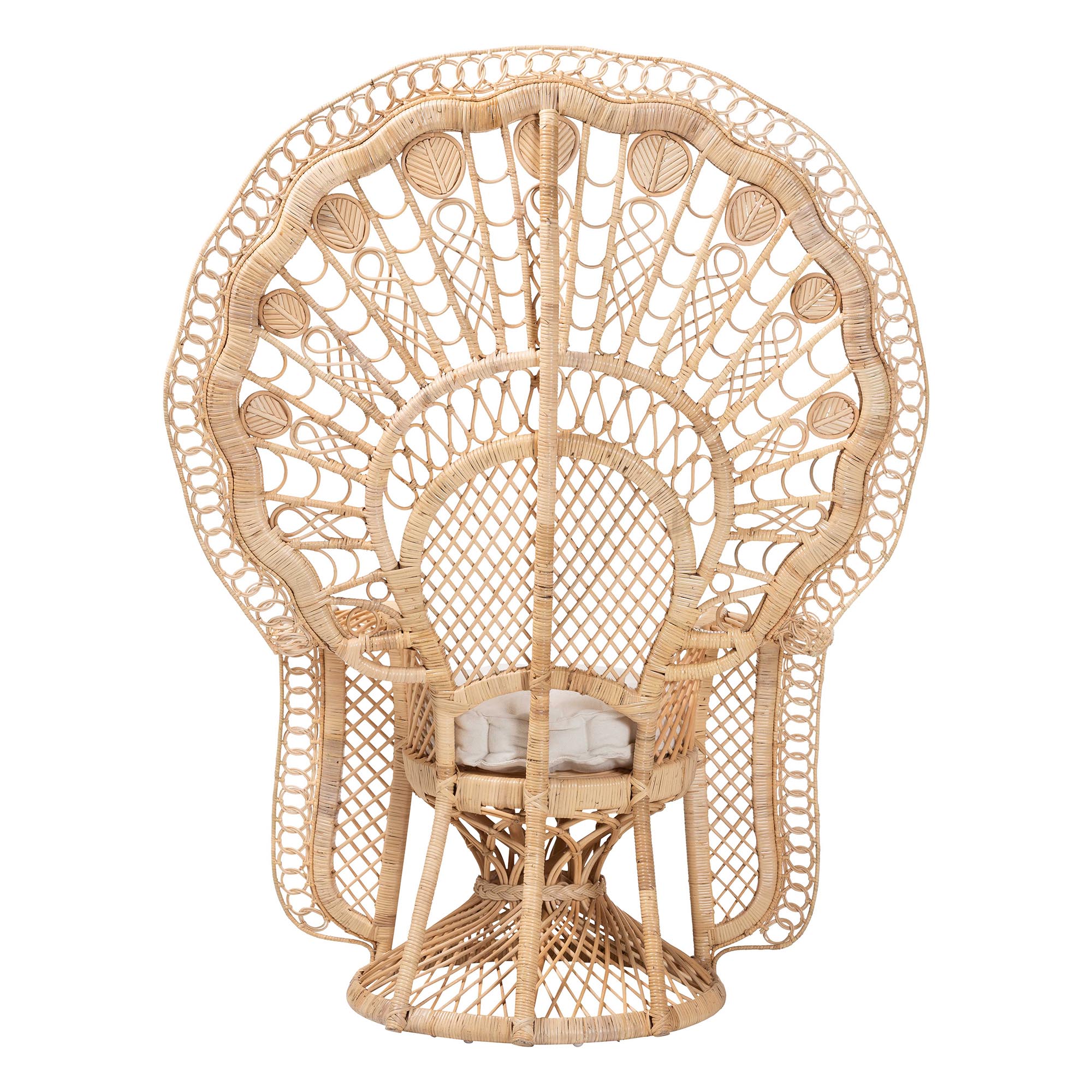 bali & pari Nafisa Boho Peacock Chair, Natural Brown