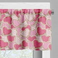 thumbnail image 5 of Ambesonne Valentines Valance & Curtain, Heart Shapes Cookies, 55"x36", Pale Brown Pale Pink, 5 of 6