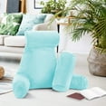 thumbnail image 6 of Nestl Reading Pillow, Extra Large Bed Rest Pillow with Arms – Premium Shredded Memory Foam TV Pillow, Detachable Neck Roll & Lumbar Support Pillow - Light Baby Blue, 6 of 7