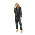 thumbnail image 4 of Arlun Pajamas for Women Sets Long Sleeve Sleepwear Soft Button down Loungewear Pjs Cute Printed Lightweight Comfortable Loungewear Sets Nightwear Casual Fashion Loose 2 Piece Pajamas Black2 S, 4 of 7