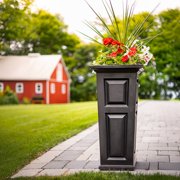Mayne Nantucket 16 x 16 x 32 Tall Square Black Self Watering Plastic Planter