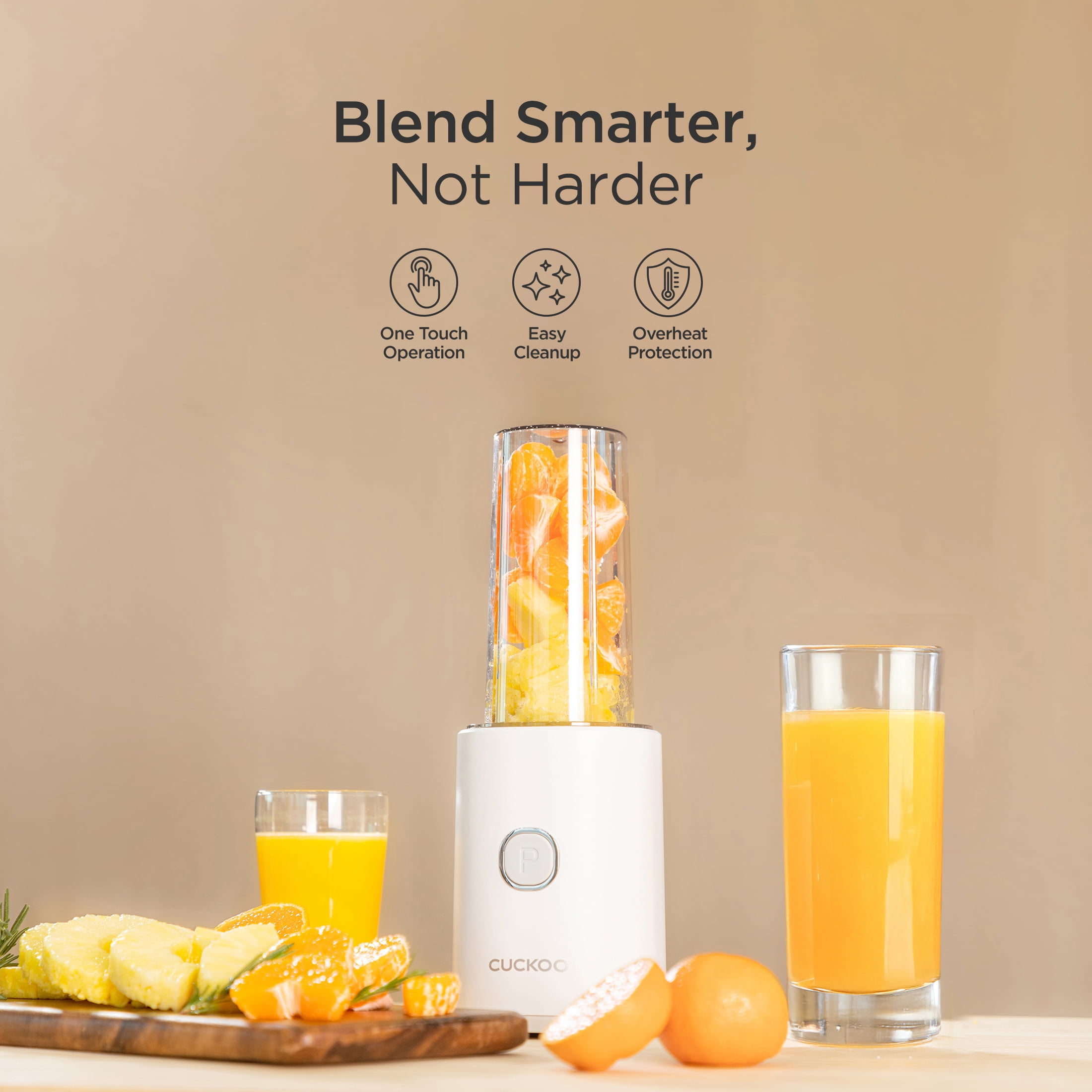 Cuckoo Portable Personal Blender 17oz Food Mixer ETL Certified White (CFM-D60W)