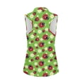 thumbnail image 3 of Uorisanigo Cute Ladybug Women's Golf Shirt Comfortable Polyester Spandex Fabric Women's Sleeveless Golf Tennis Shirts with Zipper Flower Daily Wear for Women, 3 of 7