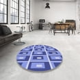 thumbnail image 4 of Ahgly Company Machine Washable Indoor Round Transitional Blue Area Rugs, 8' Round, 4 of 7
