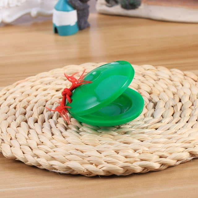 FUTUREORYY Instruments pour Enfants Castanet Plastique Vert 1Ensemble pour Musique Précoce Jeu Éducatif