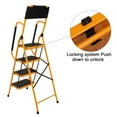 thumbnail image 2 of Ktaxon 4 Step Ladder, Portable Lightweight Step Stool, for Household, Office, Garage, Iron, 2 of 15