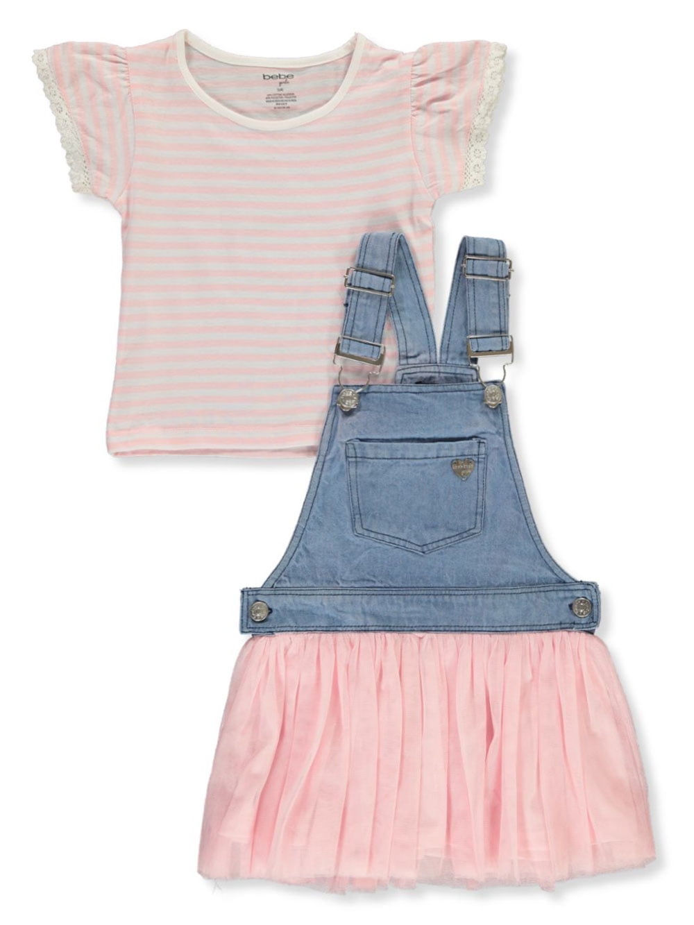 Bebe Girls 2 Piece Jumper Dress Set Outfit Toddler Walmart Com
