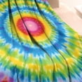 thumbnail image 3 of Rainbow Tie Dye Mandala Pattern Blanket,Comfortable Soft Flannel Throw Blanket,All Season,Warm Lightweight Blankets for Sofa Bed Couch Living Room Chair,40"x50", 3 of 4