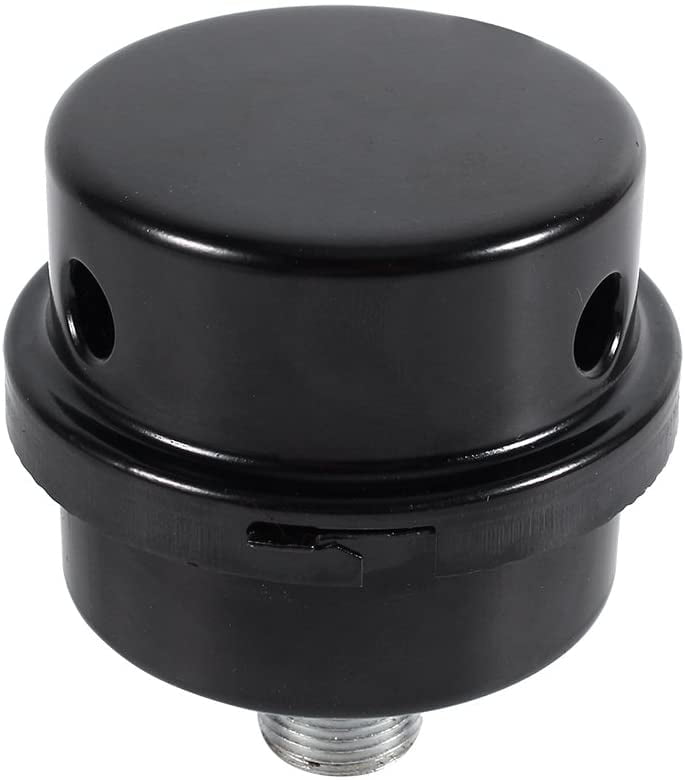 3/8" 1pc Silencer 16mm Thread Black Plastic Air Filter for Air Compressor 