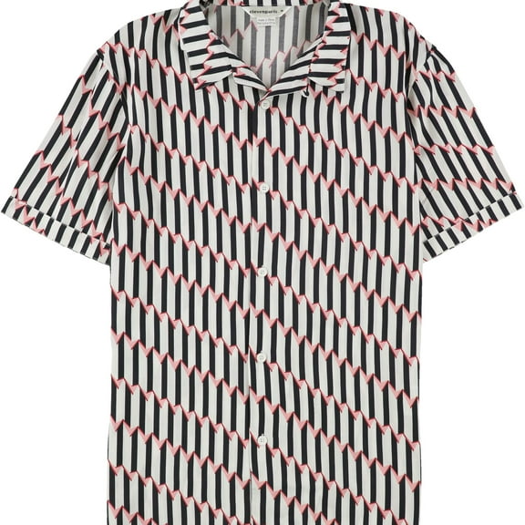 Elevenparis Mens Woven Button Up Shirt, Multicoloured, Medium