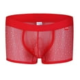 thumbnail image 4 of Vedolay Crotchless Panties Mens Briefs Wide Belt Mens Underwear Mesh Sport Underwear,Red XL, 4 of 5