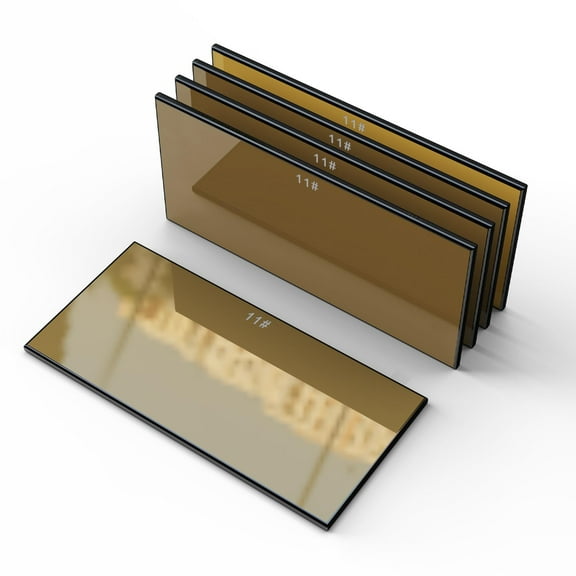 TRQWH 5pcs Welding Hardened Glass Gold Lens Shade 11 Darkening Filter Plates 2" x 4.25" HD Glass Welding Helmet Lens