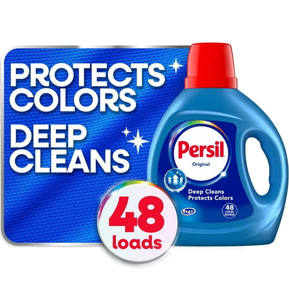 Détergent à lessive liquide Persil Original Propreté quotidienne, nettoie en profondeur, protège les couleurs, 1,86 L, 48 brassées, compatible avec les laveuses HE, 1 bouteille
