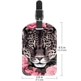 thumbnail image 6 of Square 2Pack PU Leather Rose and Leopard Cruise Luggage Tag with Privacy Cover and Name ID Tag for Travel Handbags Backpacks Luggage Tags, 6 of 6