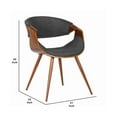 thumbnail image 3 of Armen Living Butterfly Mid-Century Dining Chair in Walnut Finish and Charcoal Fabric, 3 of 6