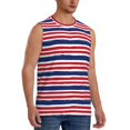 thumbnail image 2 of Balery USA Colors Stripes Men's Sleeveless Muscle Shirts Workout Tank Top, Moisture Wicking, Odor Protection-Large, 2 of 8