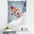 thumbnail image 1 of Snowman Tapestry, Skiing Snowman in 3D Style with Ornate Snowflakes Winter Outdoors Activity Fun, Fabric Wall Hanging Decor for Bedroom Living Room Dorm, 5 Sizes, Multicolor, by Ambesonne, 1 of 1