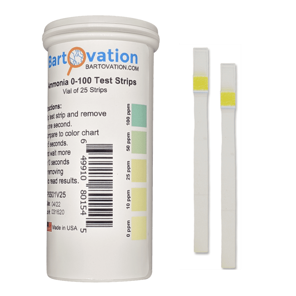 Ammonia Test Strips 0-100 ppm [Vial of 25 Strips] - Walmart.com ...