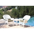 thumbnail image 1 of Jeco Ensemble de Table d'Appoint en Osier 3 Pcs avec Coussin de Chaise Beige, Blanc, 1 of 2
