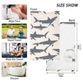 thumbnail image 3 of Cotton Bath Towels Soft Face Towel Absorbent Quick Dry Shark Silhouettes 16"x28" 2 Pack, 3 of 8