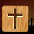thumbnail image 1 of Lámpara de noche religiosa con cruz de Jesús, lámpara de mesa de madera de Jesús, colores cálidos, 1 of 5