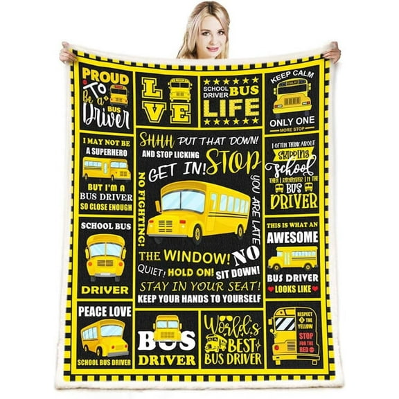 School Bus Driver Gifts Blanket,Bus Driver Appreciation Gifts Throw Blanket,Bus Driver for Women Men,Soft Bus Driver Blanket for Sofa Couch Home Bedroom Decor 50"x 60"
