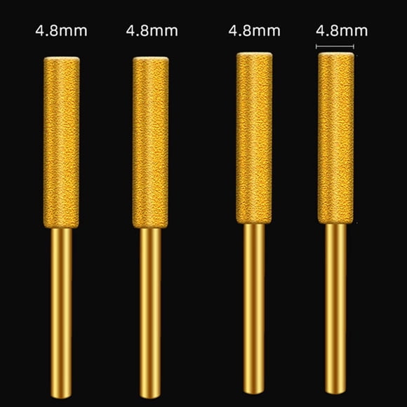4 Pcs Diamond Coated Cylindrical Burr Chainsaw ener Grinder Chain Saw Grinding