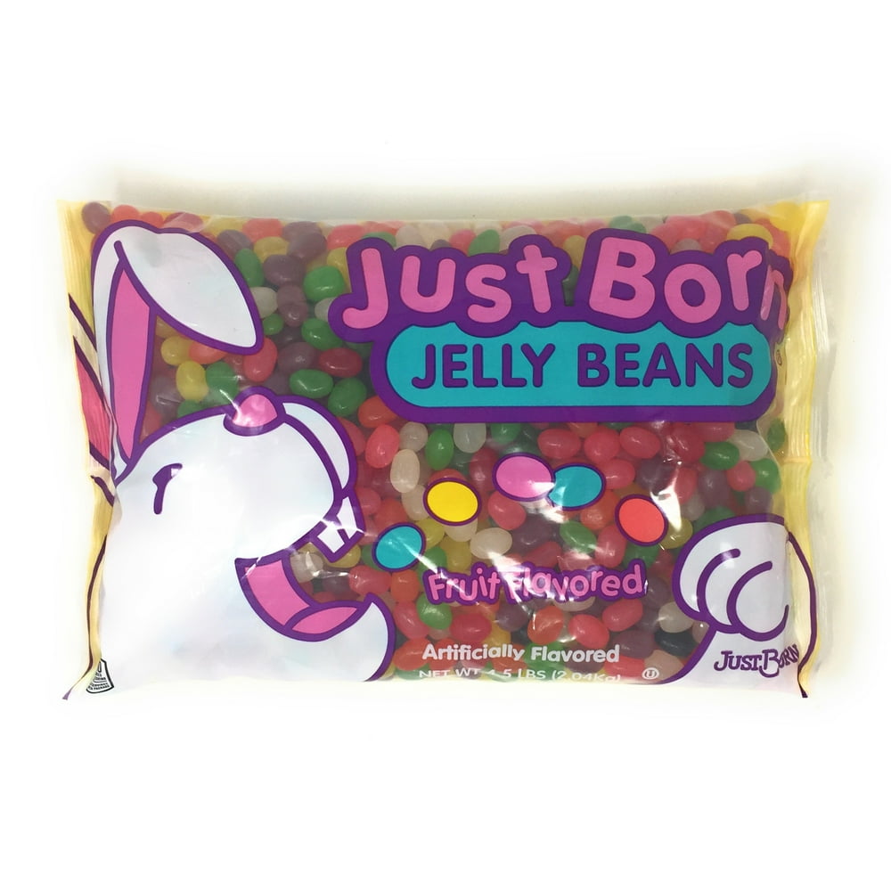 YANKEETRADERS Just Born Assorted Fruit Jelly Beans, 4.5 lb. Bag