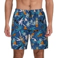 thumbnail image 2 of Goofa Hawaiian Style Printed Men's Swim Trunks Board Shorts Quick Dry Mens Swimming Trunks with Compression Liner,Breathable Fit Hawaii Beach Shorts-, 2 of 9