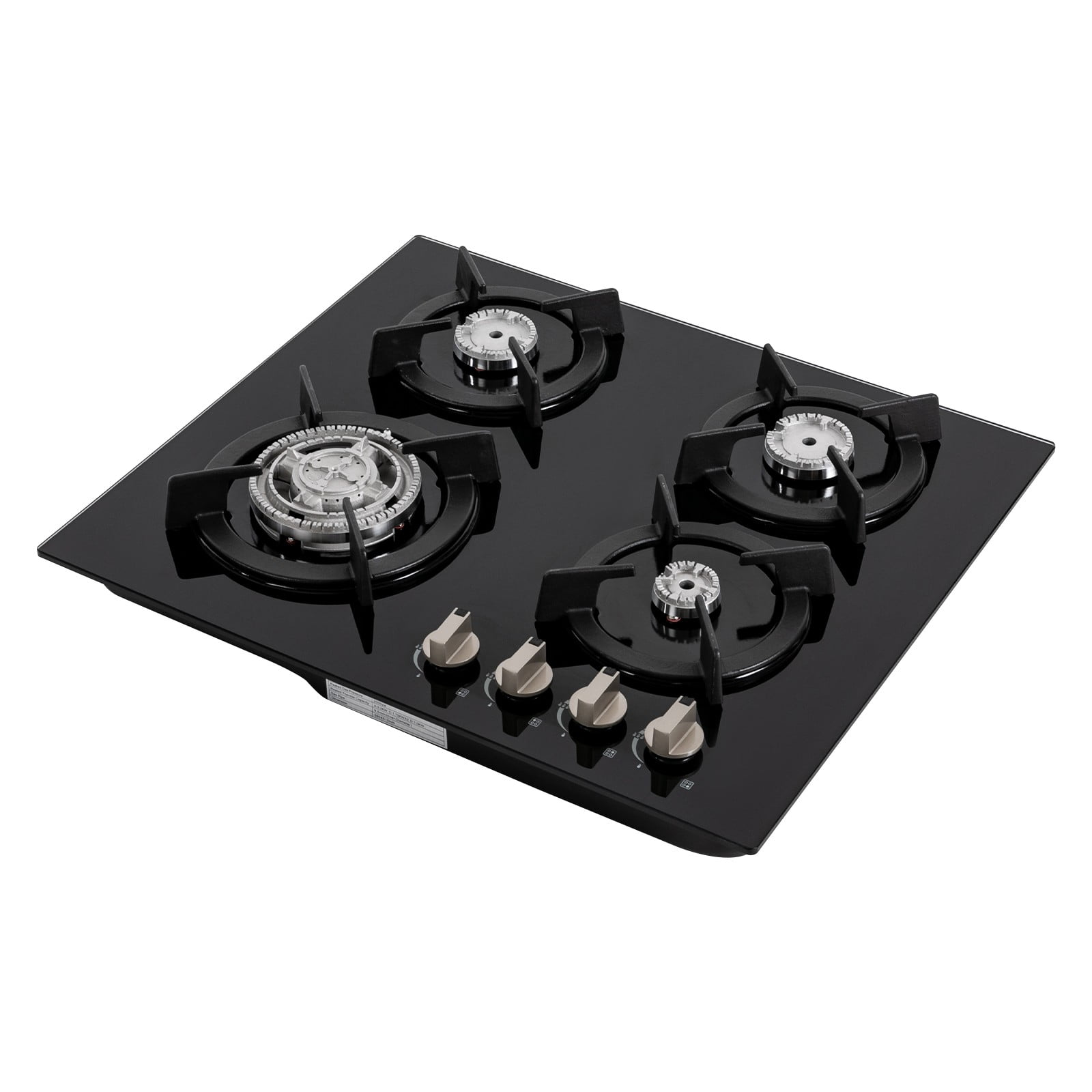 23.23*20.08in Gas Cooktop Stove Top 4 Burners NG/LPG Built-in Kitchen Gas Stove Tempered Glass Black
