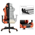 thumbnail image 3 of Gaming Chair Office Desk Chair Ergonomic Reclining Computer Chair Height Adjustable Swivel Recliner with Headrest Lumbar Support, Black Orange, 3 of 7
