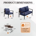 thumbnail image 5 of INTER HUT 5 PCS Patio Outdoor Conversation Set with Nesting Coffee Table,Modular Rattan Outdoor Patio Sectional Furniture Sofa Set for Backyard,Blue, 5 of 9