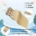 thumbnail image 3 of MY-LADY 50S 1G Remy Micro Beads Hair Extensions Human Hair Thick Invisible Nano Beads Micro Link Hairpiece 20inch #60 Platinum Blonde, 3 of 8