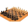 thumbnail image 2 of Zagreb Series Chess Set Ebony & Boxwood Pieces with Queen's Gambit Board - 3.25" King, 2 of 7