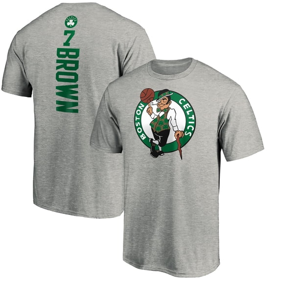 Men's Jaylen Brown Heathered Gray Boston Celtics Playmaker Name & Number T-Shirt