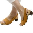 thumbnail image 3 of ZTTD Sandals for Women Elegant Comfortable Open Toe Low Heel Sandals Yellow, 3 of 6