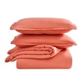 thumbnail image 4 of Sleep Zone 85gsm Cationic Microfiber Comforter Set, Luxury Ultra Soft All Season Bedding, Queen Coral, 4 of 11