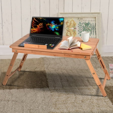 Portable Bamboo Laptop Desk Table Folding Breakfast Bed Serving