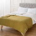 thumbnail image 4 of Knit Diamond Pattern Decorative Throw Blanket for Couch Chair Sofa Home Decor (Khaki, 50"x60"), 4 of 6